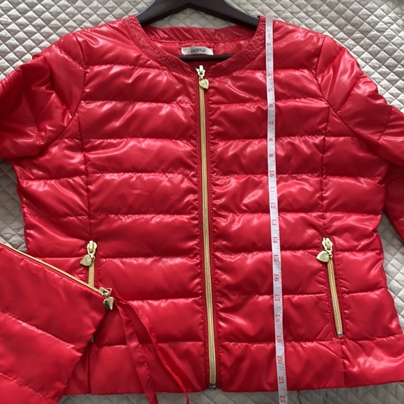 Luckylu Milano Pocketable Red Puffer Light Down Short Jacket - Picture 9 of 12